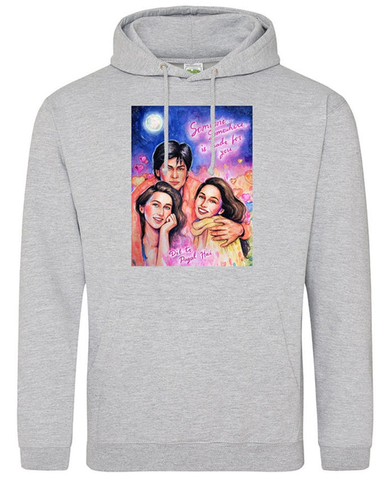 Dil To Pagal Hai | Valentine's Day Collection | Grey Hoodie | Bollywood Classic Collection