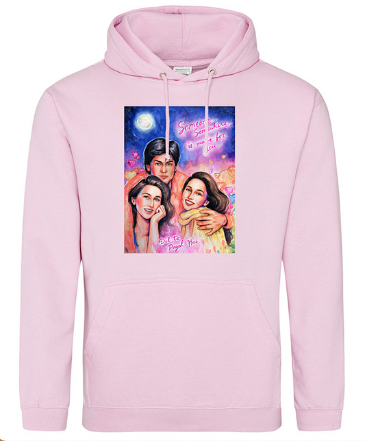 Dil To Pagal Hai | Valentine's Day Collection | Pink Hoodie | Bollywood Classic Collection