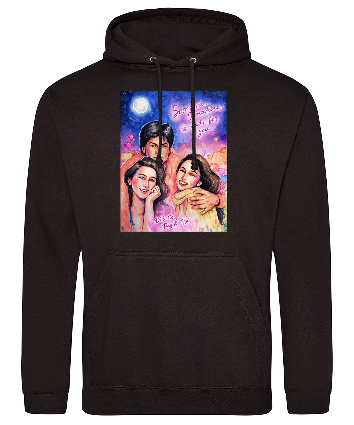 Dil To Pagal Hai | Valentine's Day Collection | Black Hoodie | Bollywood Classic Collection